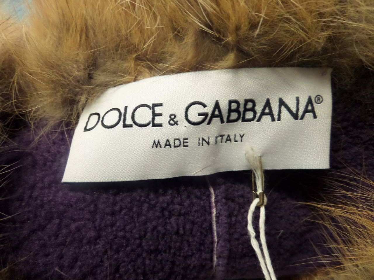 Dolce and Gabbana Purple Shearling Jacket with Fur Collar For Sale 3