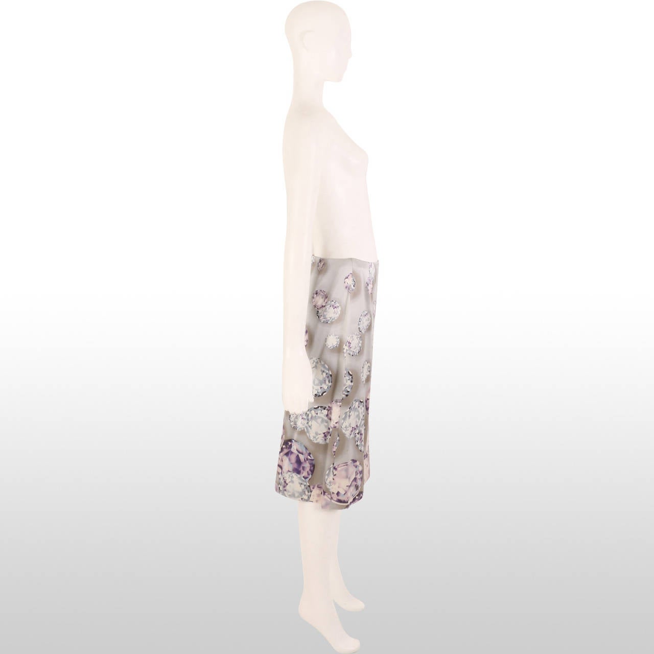 Gray Gianni Versace Gem Print Skirt For Sale