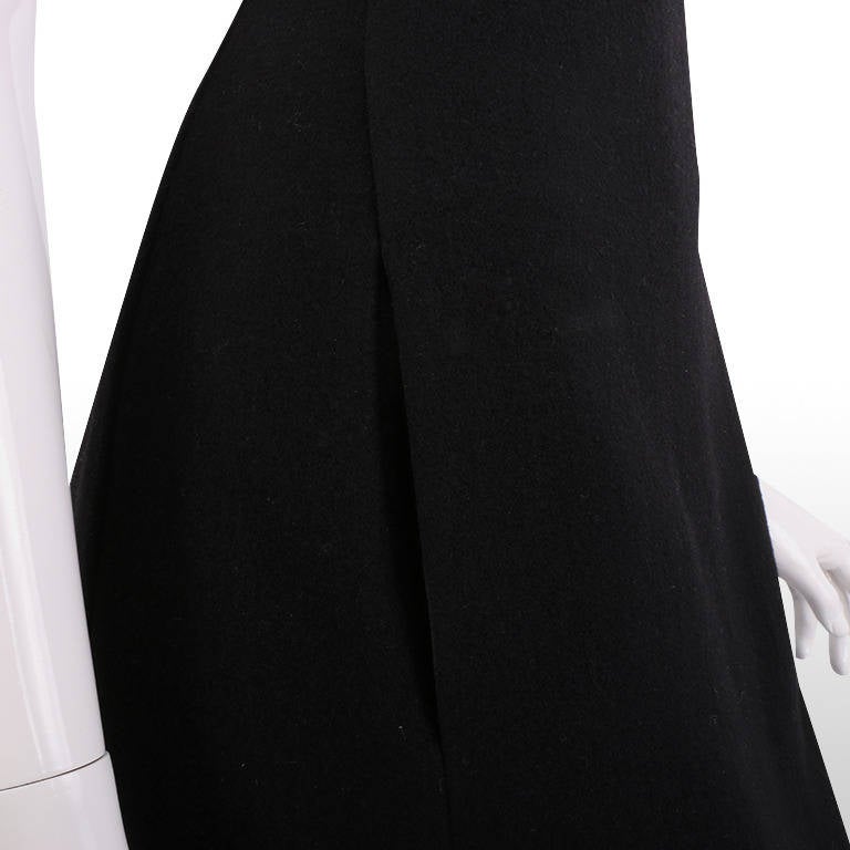 1990's Donna Karan Black Wool Strapless Dress In Excellent Condition In London, GB
