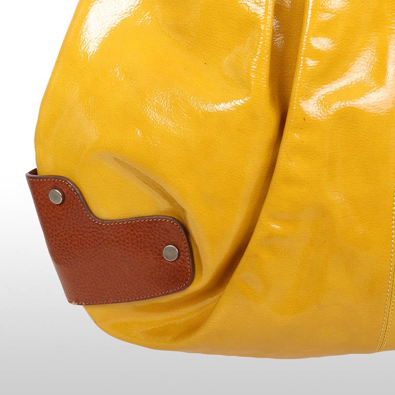 Women's Marni Patent Mustard and Tan Handbag