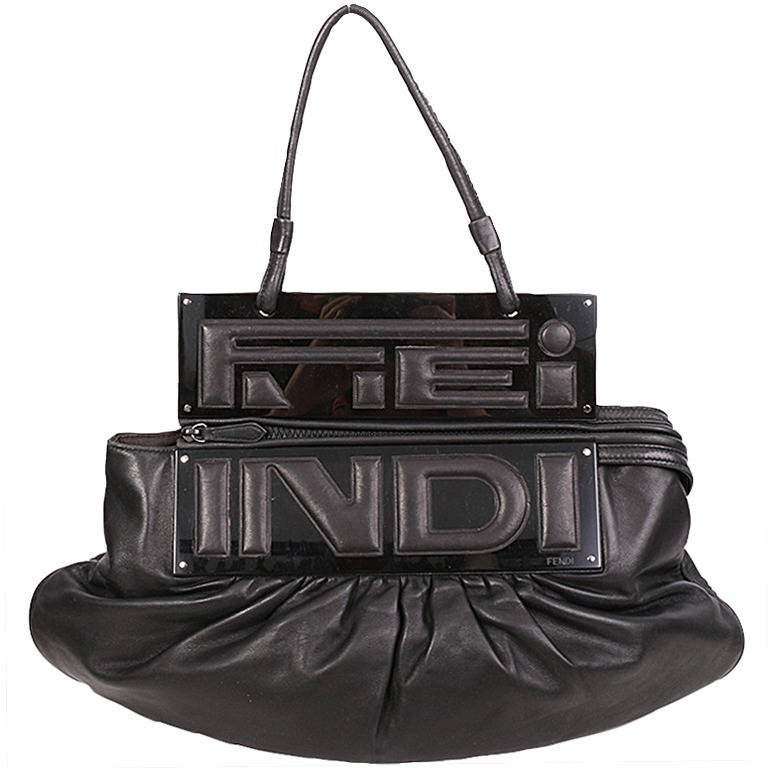 Fendi Black Leather Handbag (2007) For Sale