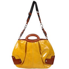 Marni Patent Mustard and Tan Handbag