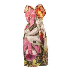 Vivienne Westwood Red Label Boned Strapless Bodice Floral Printed Dress