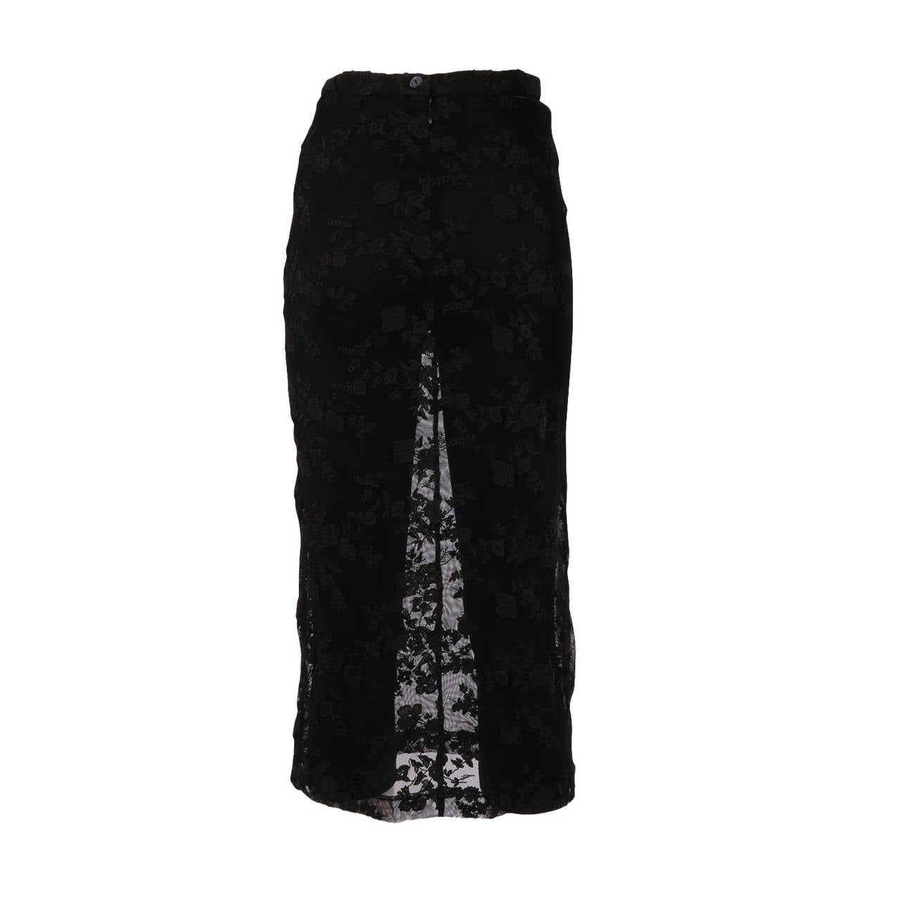 Dolce & Gabbana Black Pedal Pusher Leggings with Lace Skirt Overlay For Sale