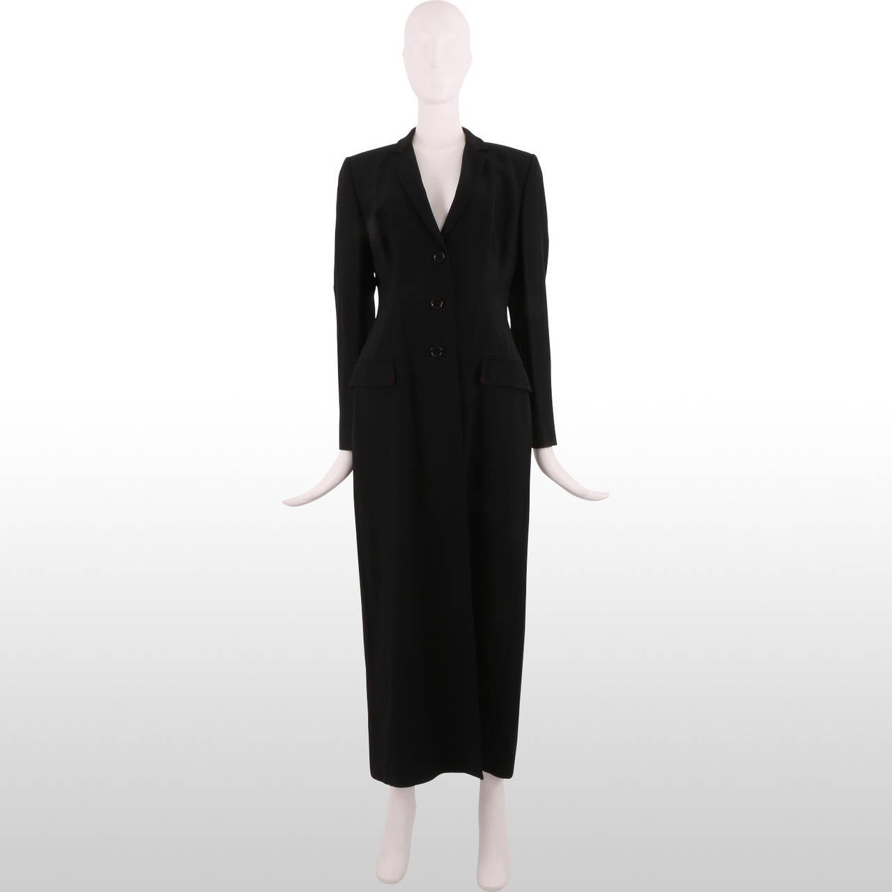 Women's Dolce & Gabbana Full Length Black Tailored Coat