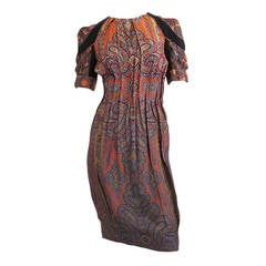 Louis Vuitton Autumnal Paisley Printed A/W 2009 Collection Dress - Size XS