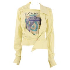 RUNWAY - Vivienne Westwood Lemon Yellow "Blow Me Up" Slogan Blouse