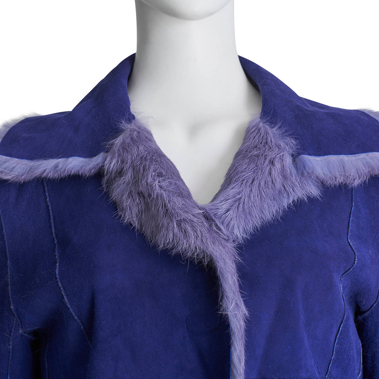 Dolce and Gabbana Purple Shearling Jacket For Sale 2