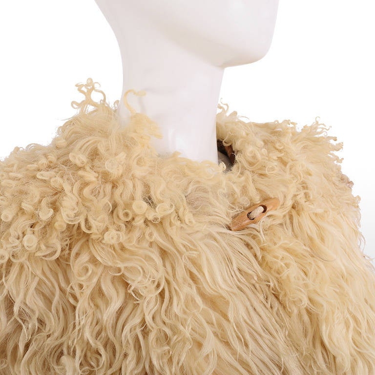 1970'S Mongolian Curly Lamb Jacket - Size M