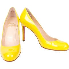 Christian Louboutin Fluorescent Yellow Heels - Size 4