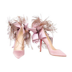 Christian Louboutin Plume Anemone Satin Lilac Shoes - Size 37EU 4UK 6.5US