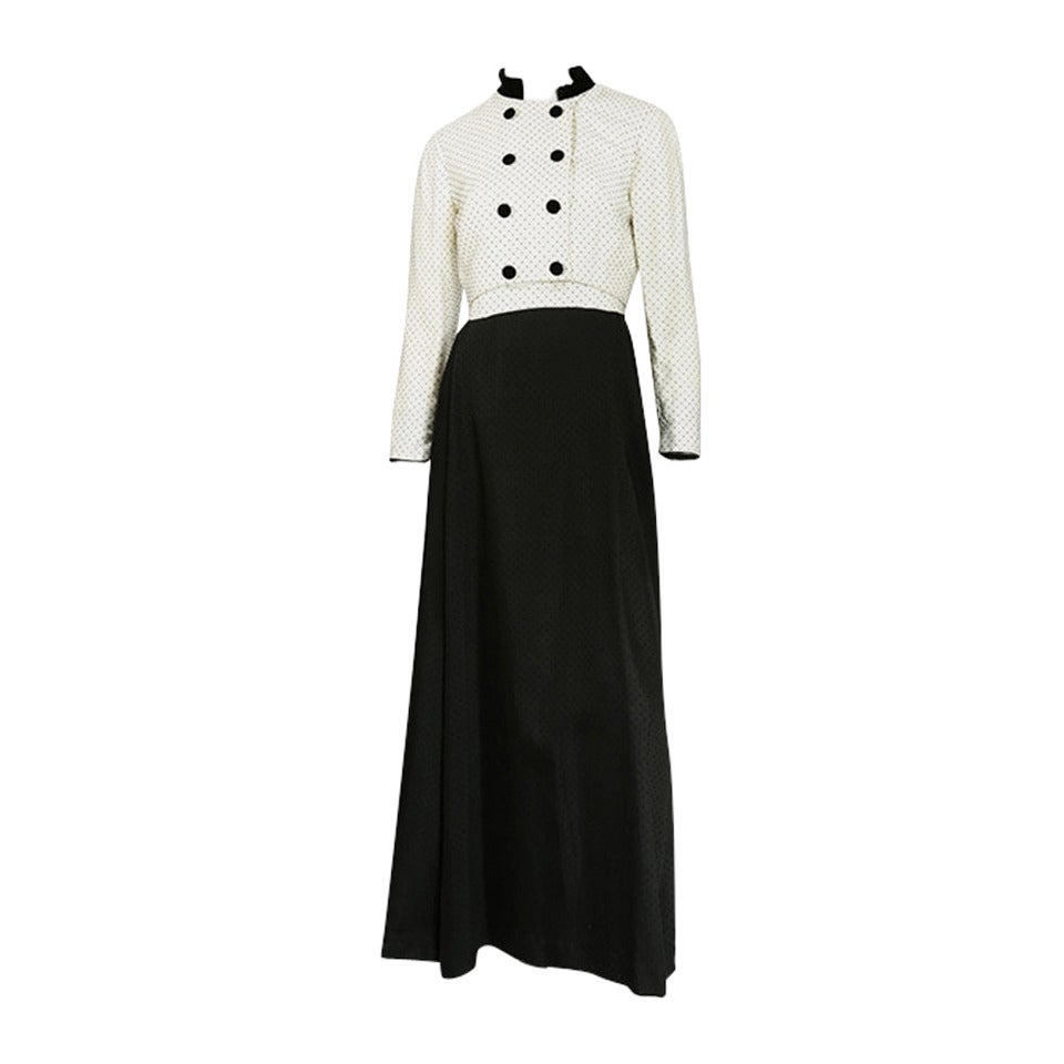 1960's Emma Domb Pin Dot Monochrome Two Piece For Sale