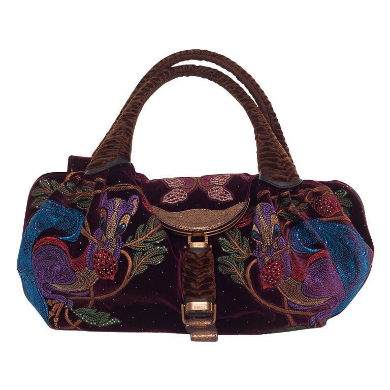 2005 Limited Edition Fendi Squirrel Velvet Spy Bag