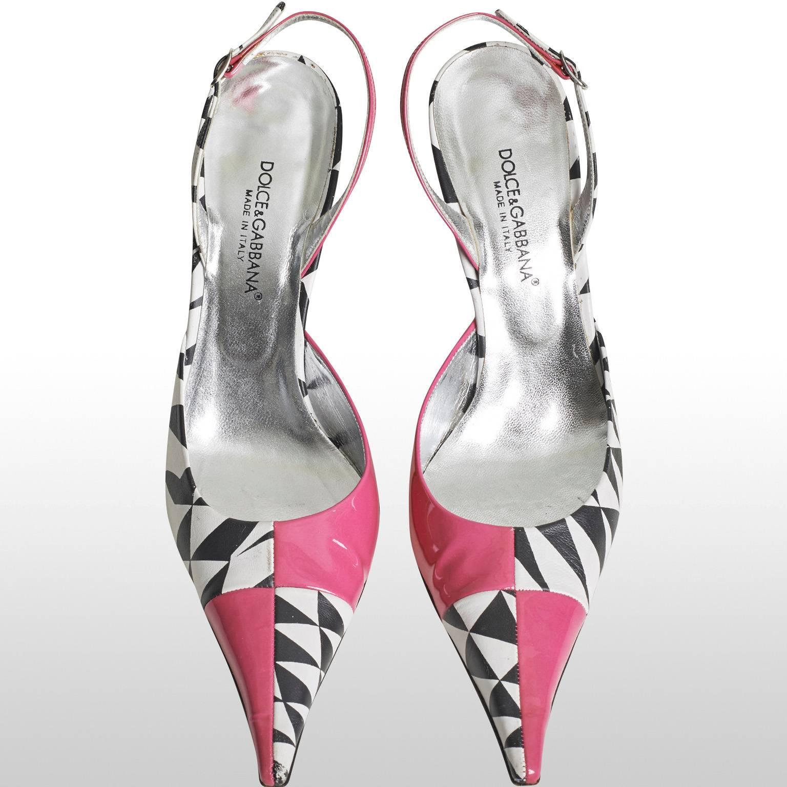 Gray Dolce and Gabbana Bicolor Pointy Sandals For Sale