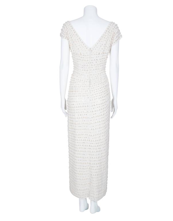1950s Norman Hartnell Stunning Ivory Beaded Gown Approx Size UK 8 For ...