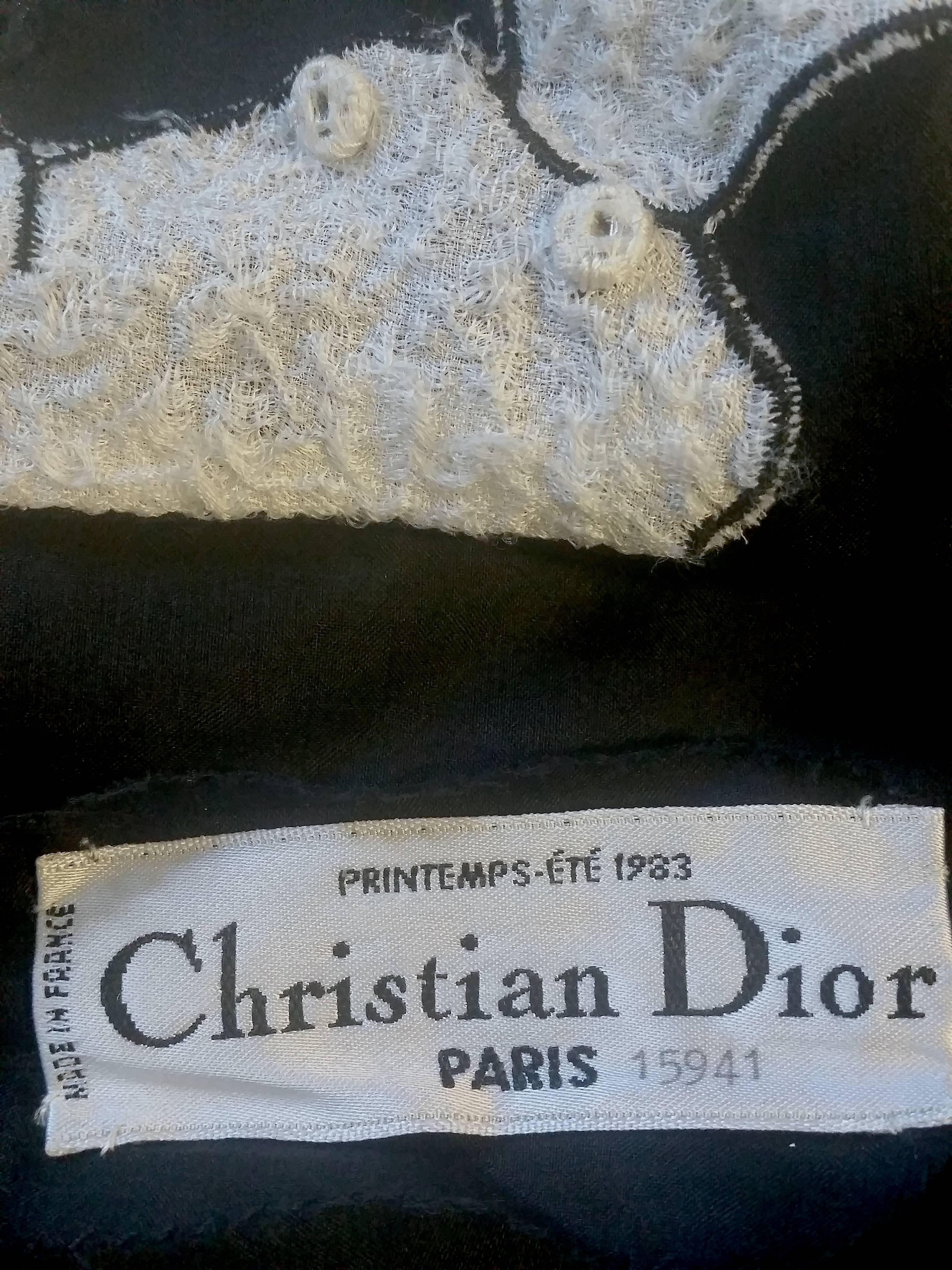 Christian Dior Couture Monochrome Floral Bandeau Dress Spring/Summer 1983 For Sale 2