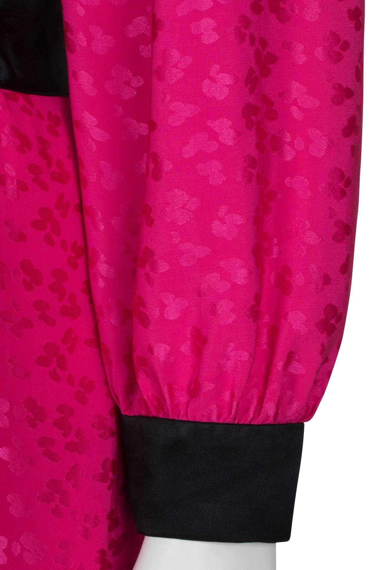 Emanuel Ungaro Hot Pink Silk Wrap Dress ca 1980 For Sale 4