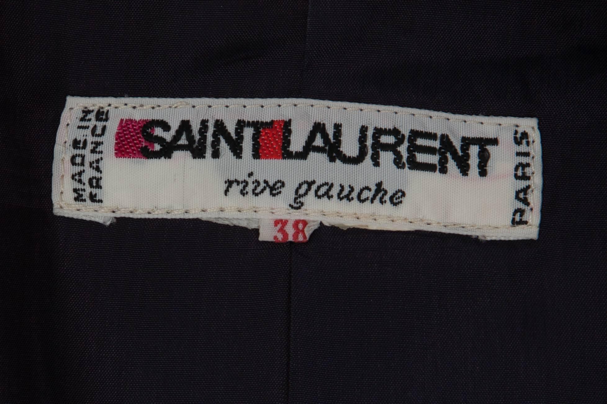 Yves Saint Laurent Rive Gauche Navy Le Smoking Suit ca 1979 For Sale 4