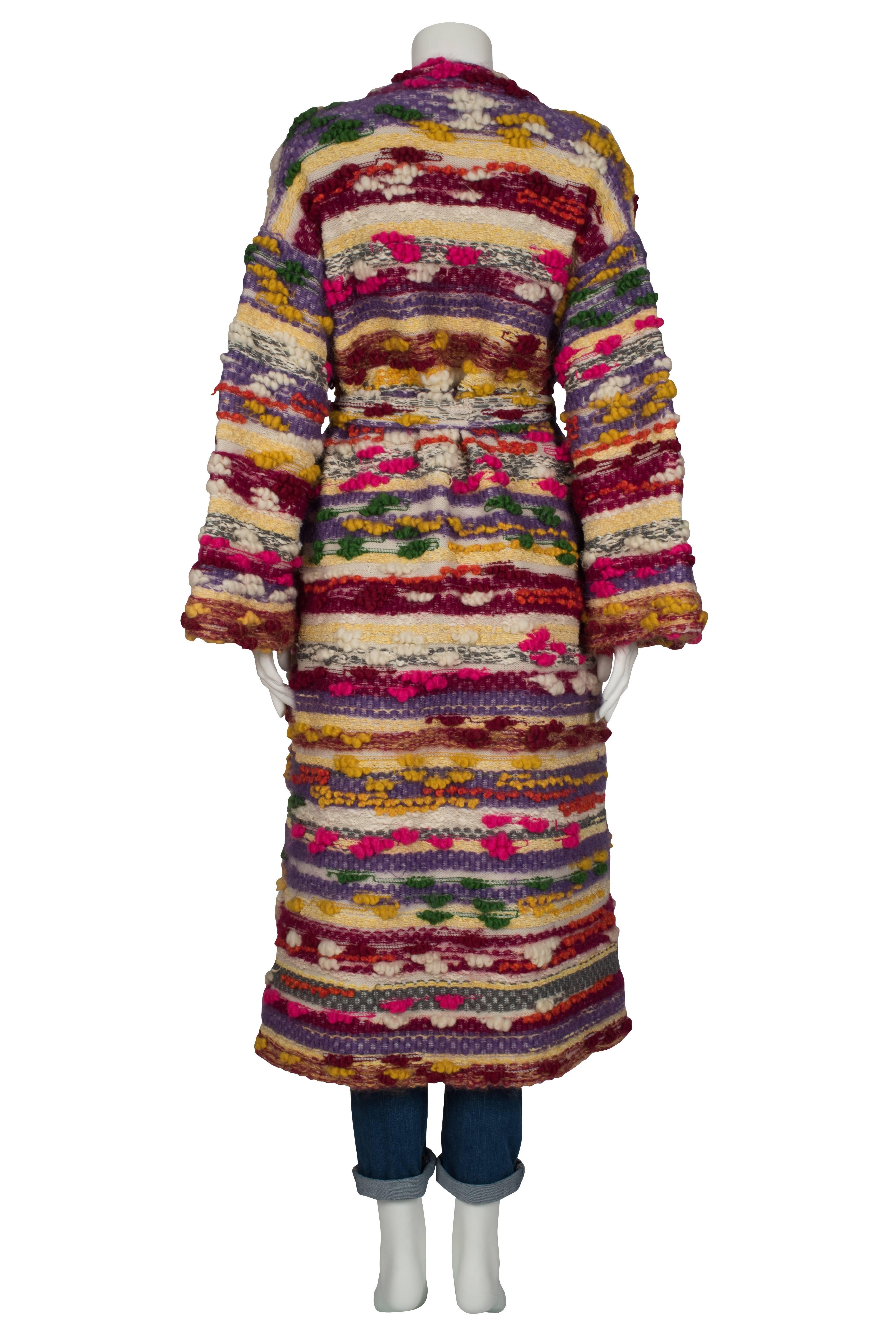 Lucienne's Multicoloured Wool Bobble Knit Coat ca 1970 For Sale 1