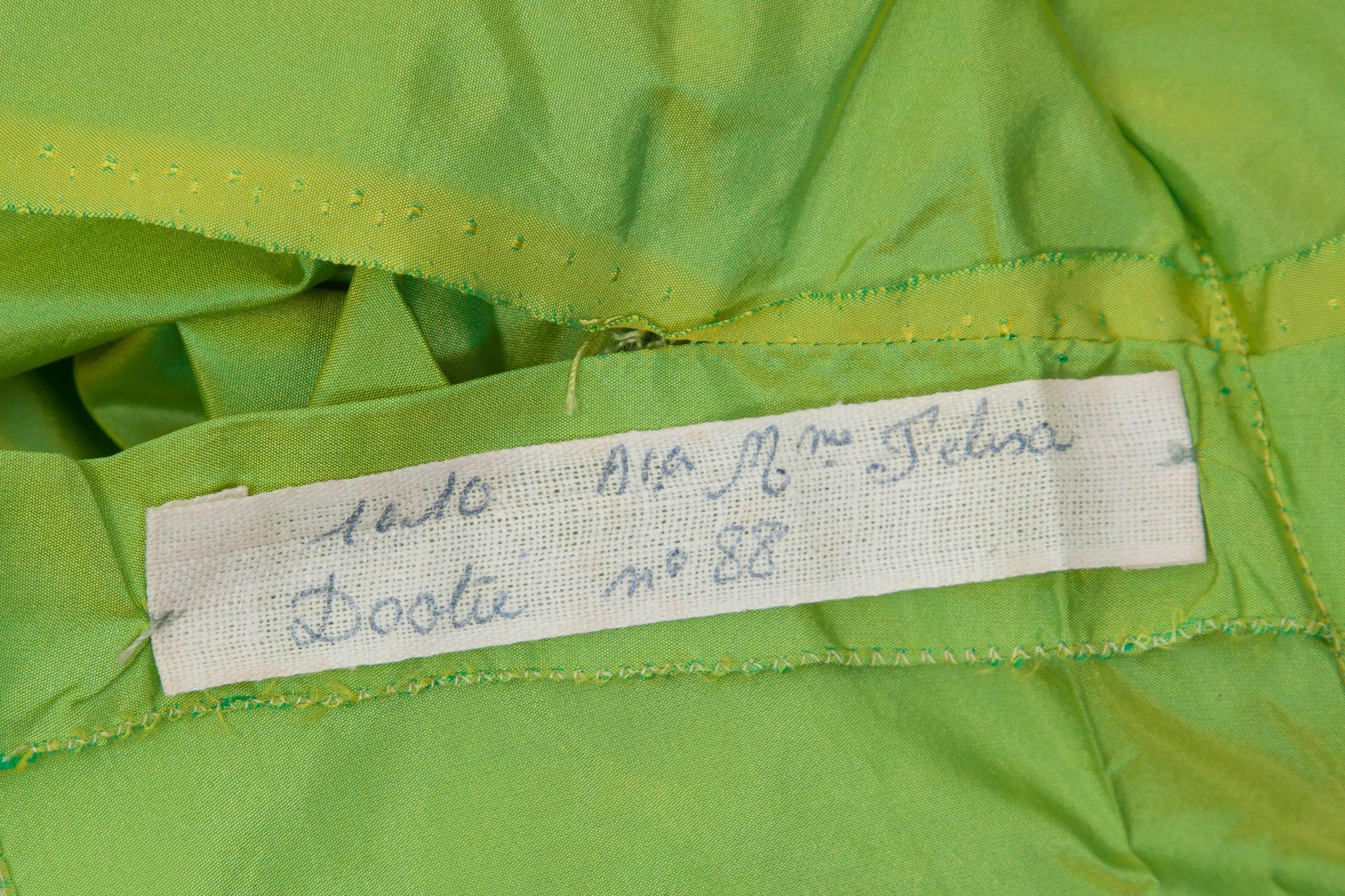 1970's Yves Saint Laurent Couture Green Gown For Sale 6