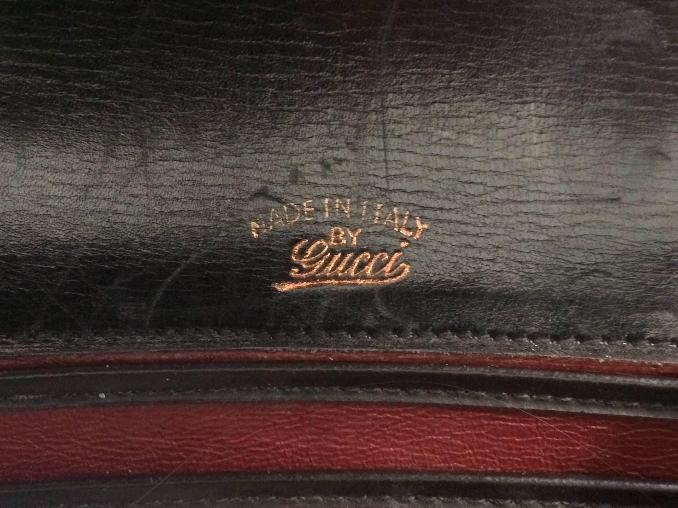 Women's 1960's Gucci Black Patent Leather & Bamboo Lunch Box Bag For Sale