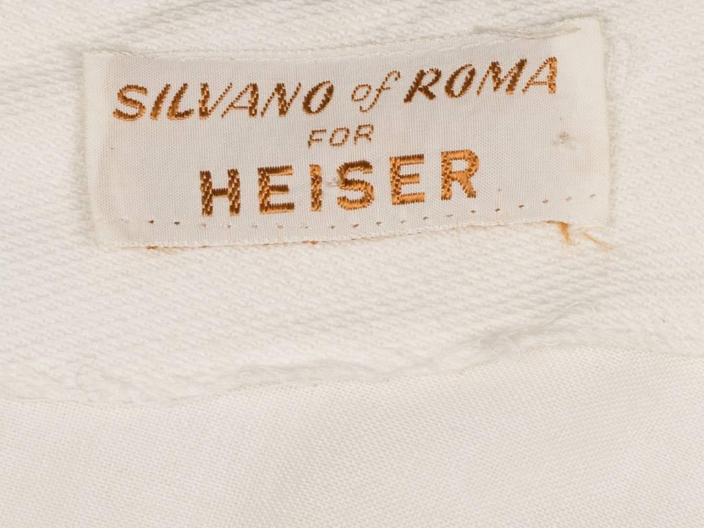 1950's Silvano of Roma for Heiser Hand Painted Dress and Coat Set For Sale 5