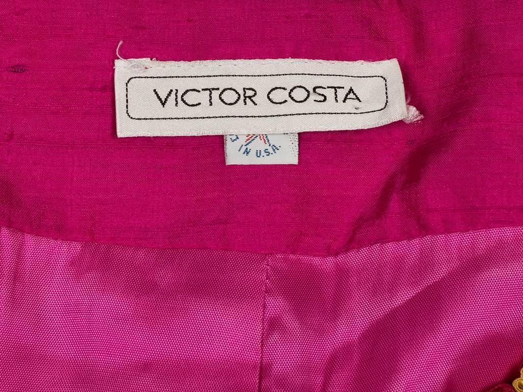 1980's Victor Costa Silk Embellished Jacket   For Sale 3