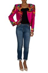 1980's Victor Costa Silk Embellished Jacket