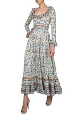 1970's Victor Costa Prairie Style Cotton Dress