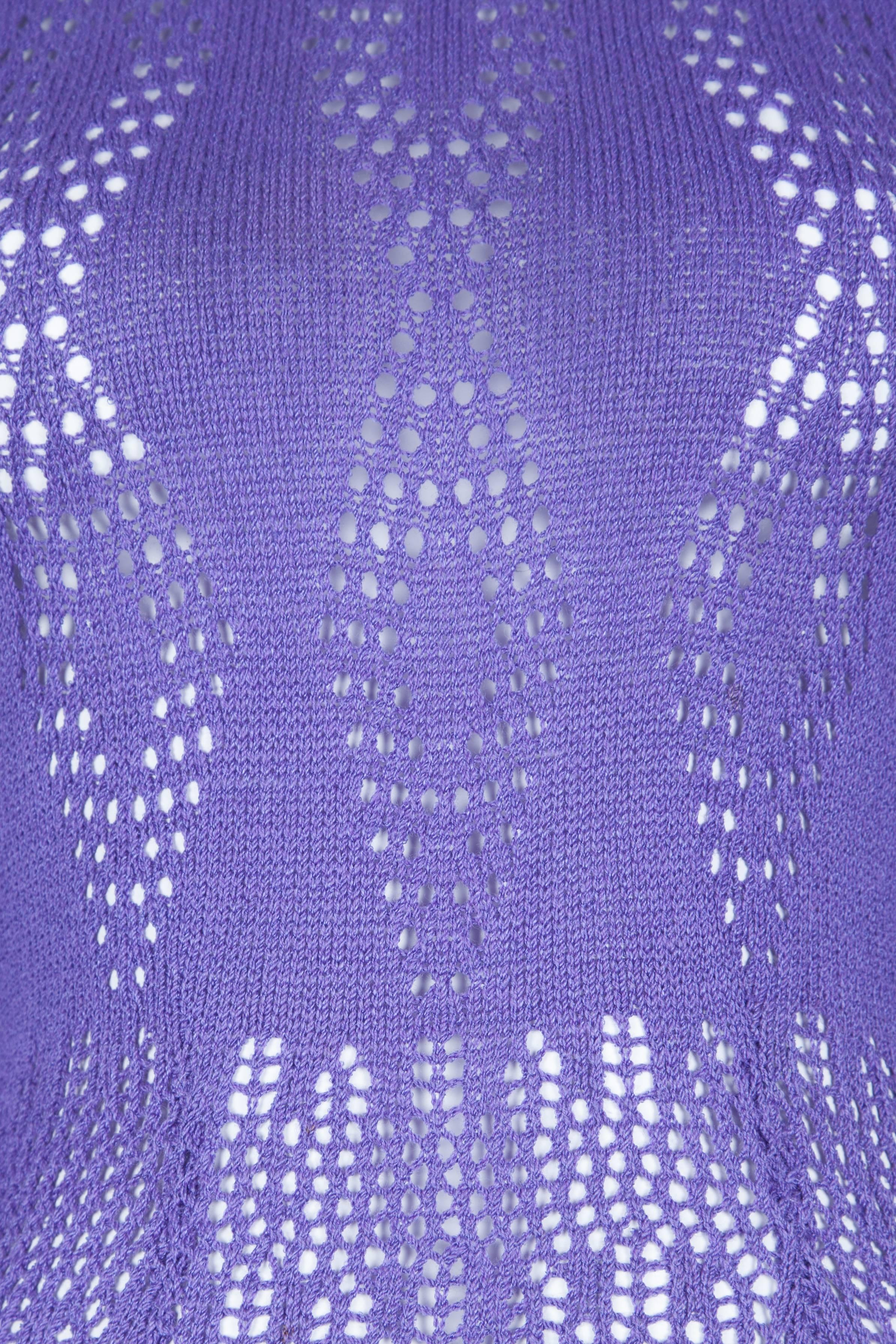 1970's St John Lilac Crochet Dress  2