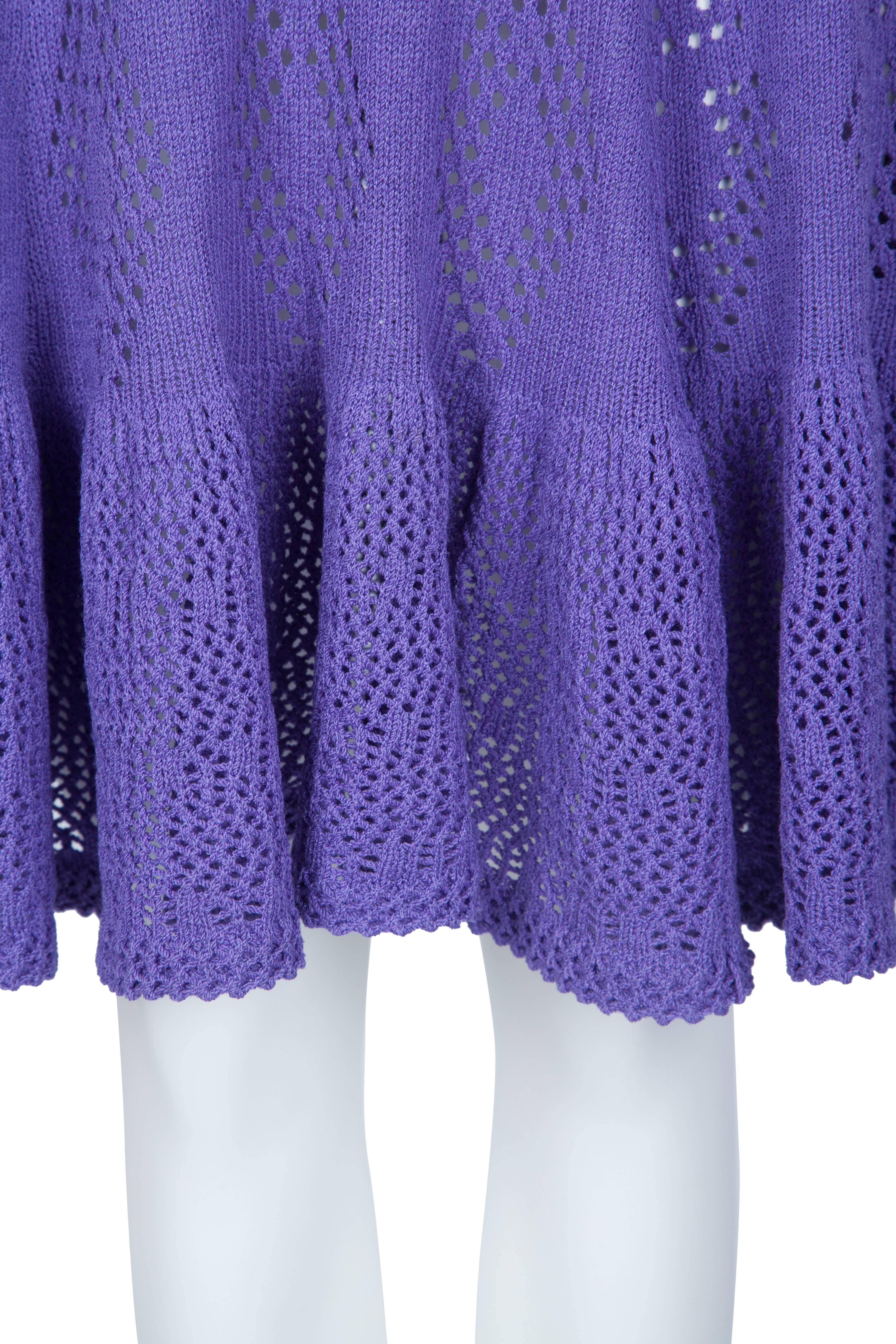 1970's St John Lilac Crochet Dress  3