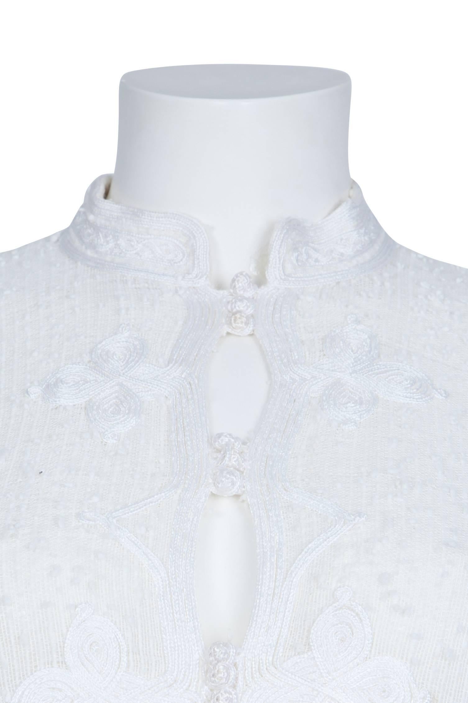 Harald Raw Cotton Braid Embroidery Tunic For Sale 4