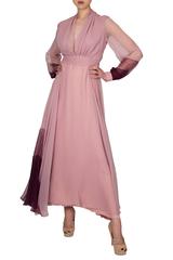 1970's Pink Sheer Sleeve Gown