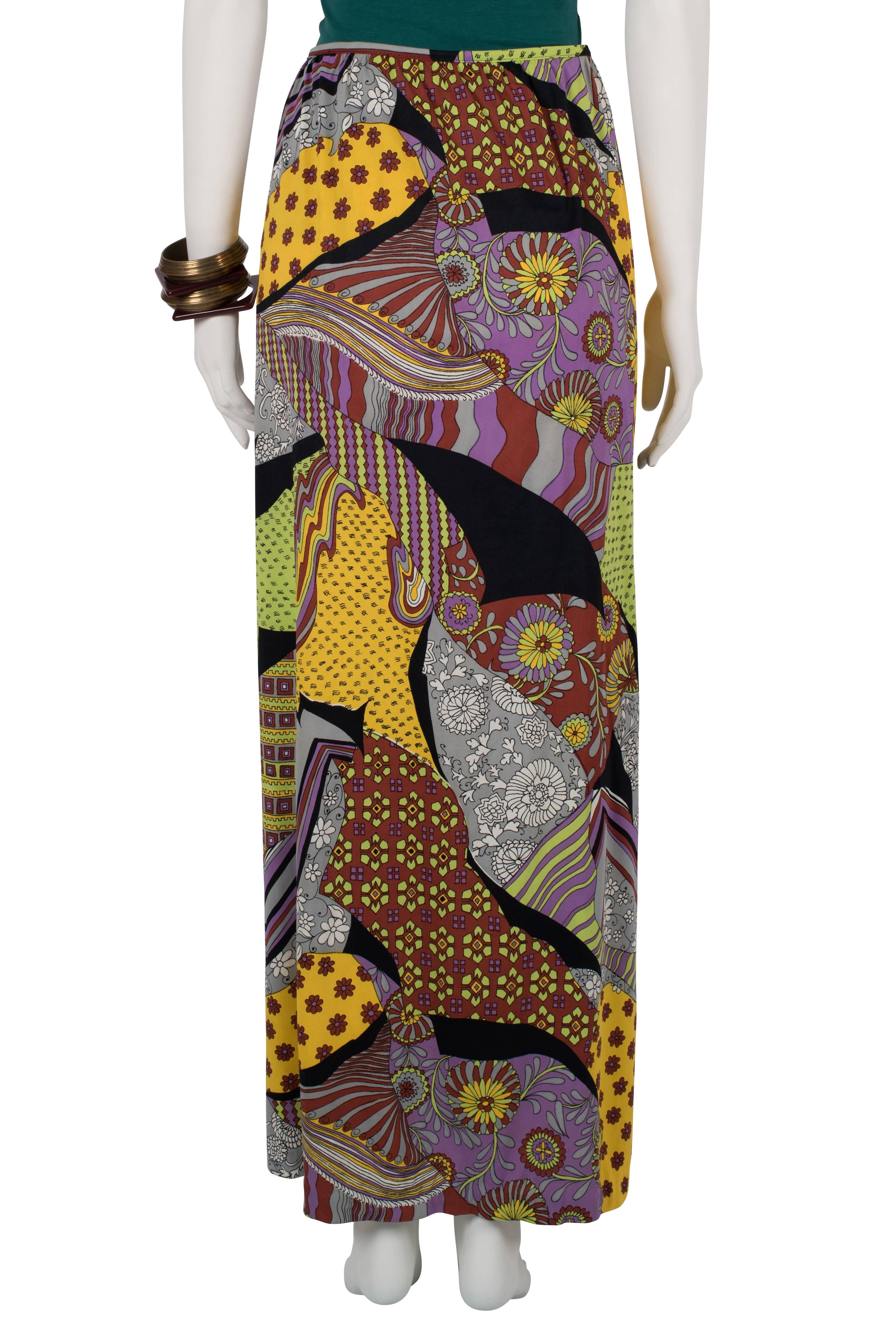 1970's Donald Brooks Psychedelic Wrap Skirt 1