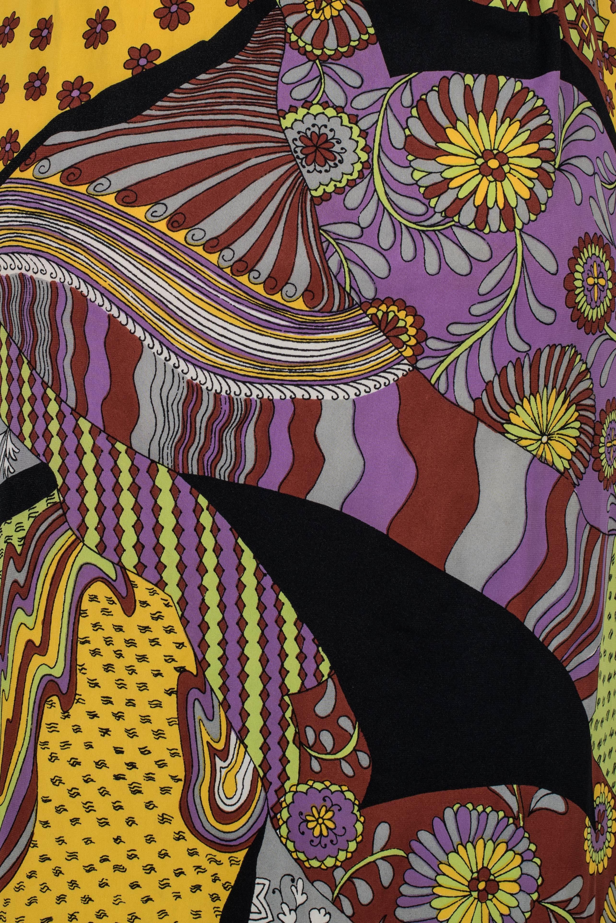 1970's Donald Brooks Psychedelic Wrap Skirt 4