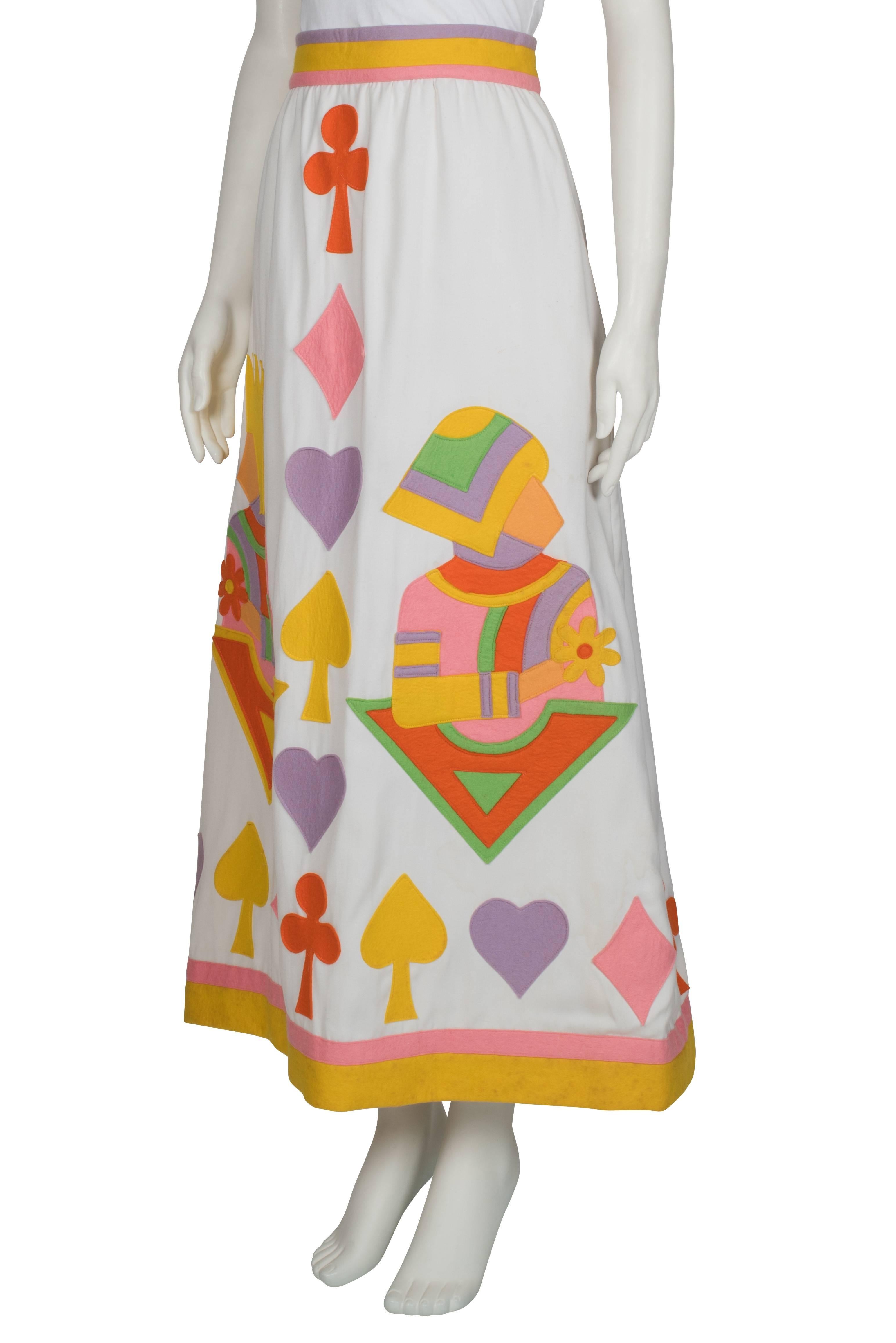 Women's 1970's Rizkallah for Malcolm Starr Cards Maxi Skirt