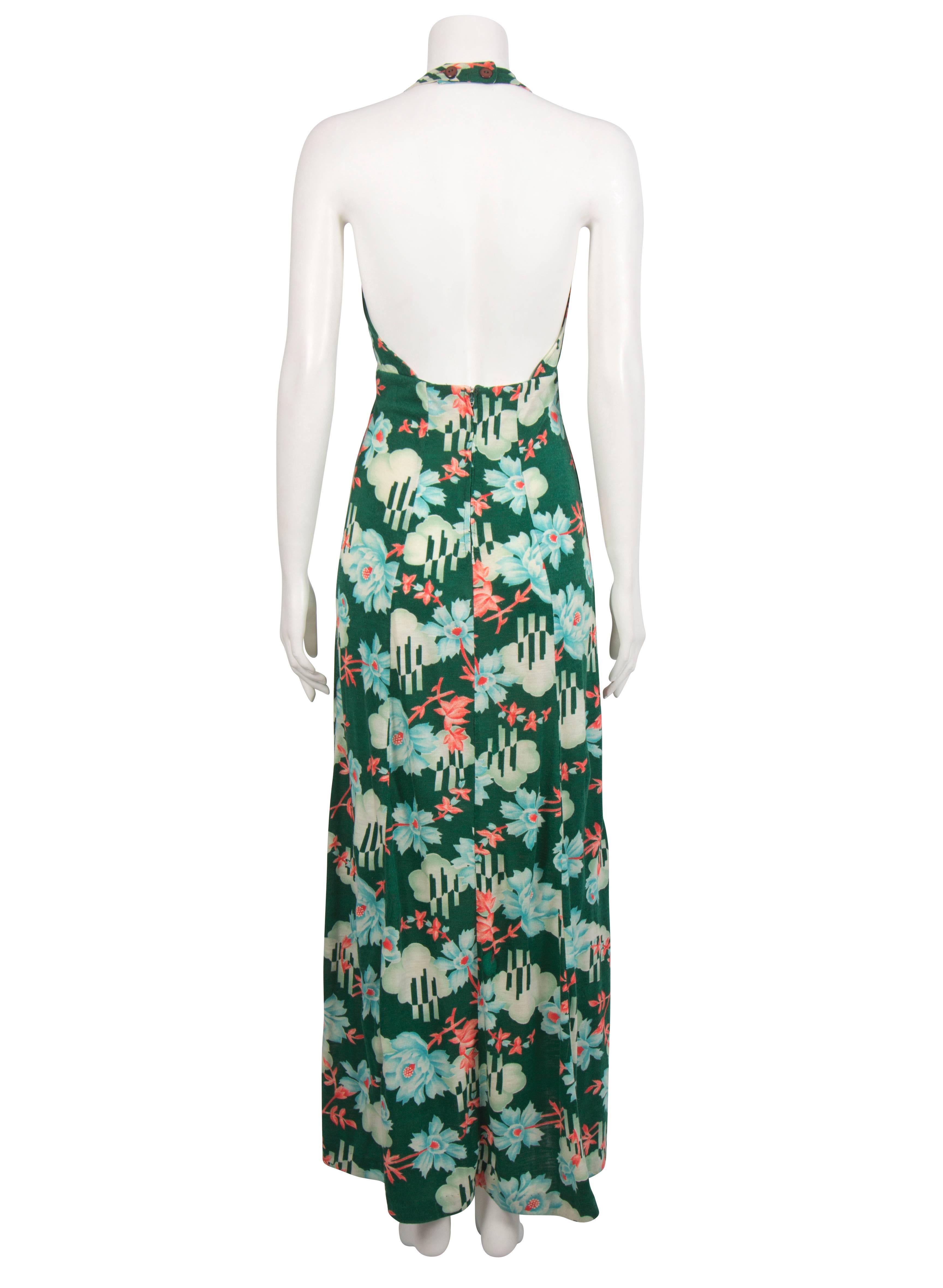 1960's Green & Coral Floral Dress & Bolero 3