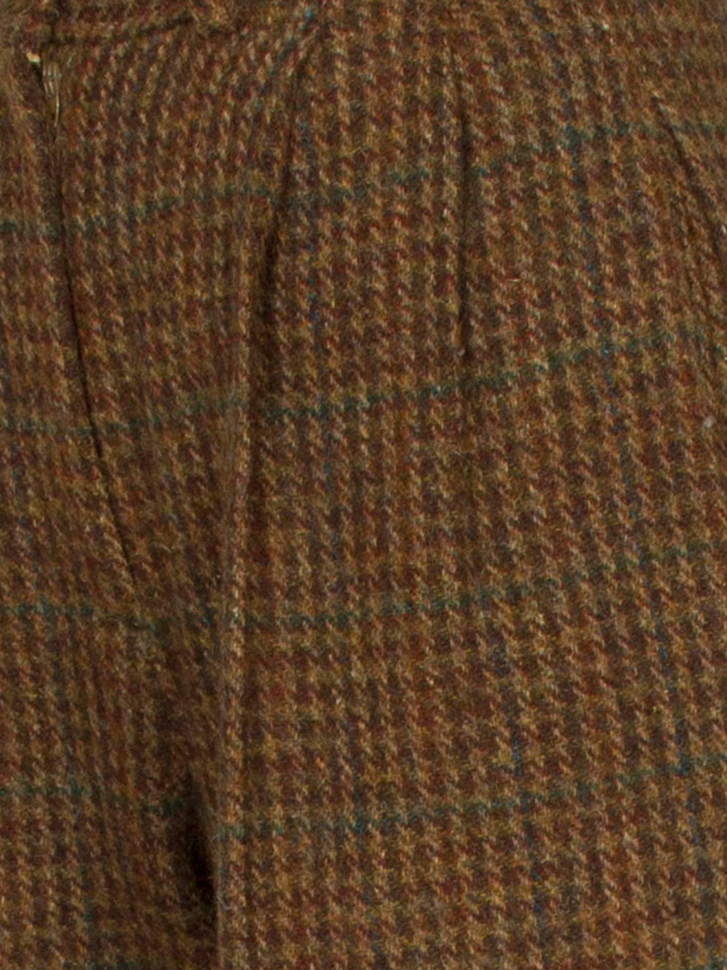 1980s Ralph Lauren Green and Burgundy Houndstooth Wool Trousers For Sale 5
