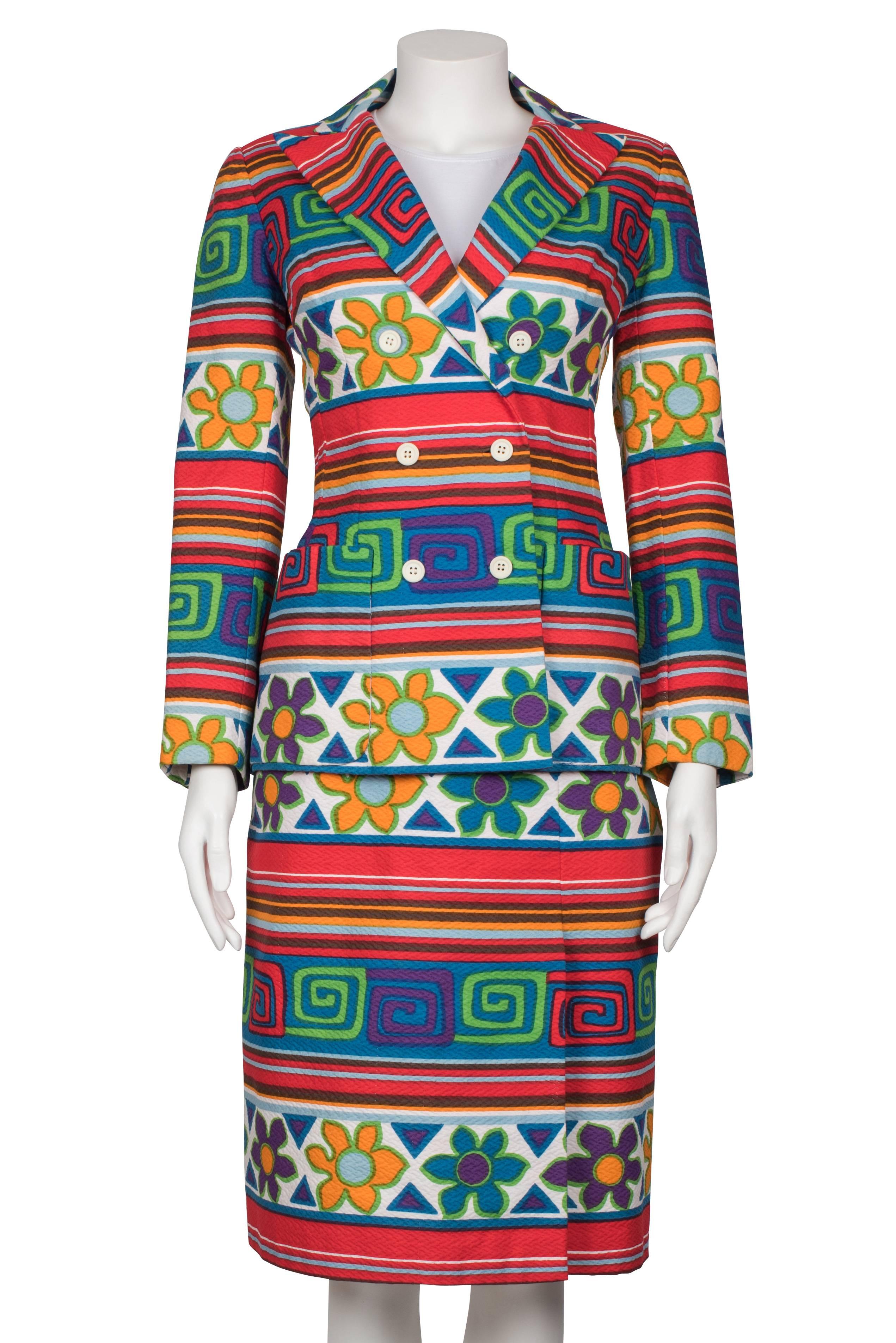 Women's 1970s Multicolour Striped Lanvin Skirt Suit For Sale