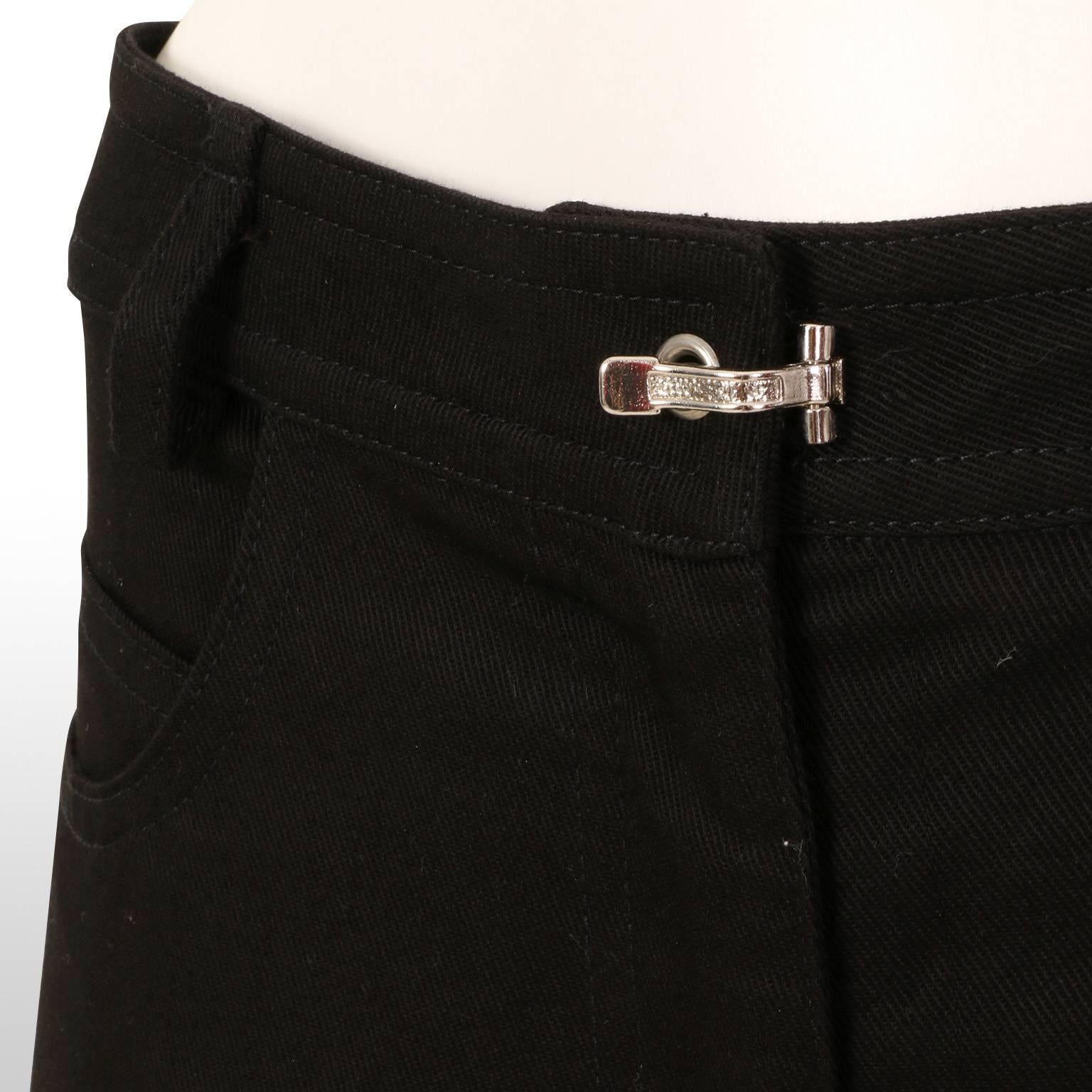 Fendi Black Flared Trousers with Mirror and Bead Detailing For Sale 2