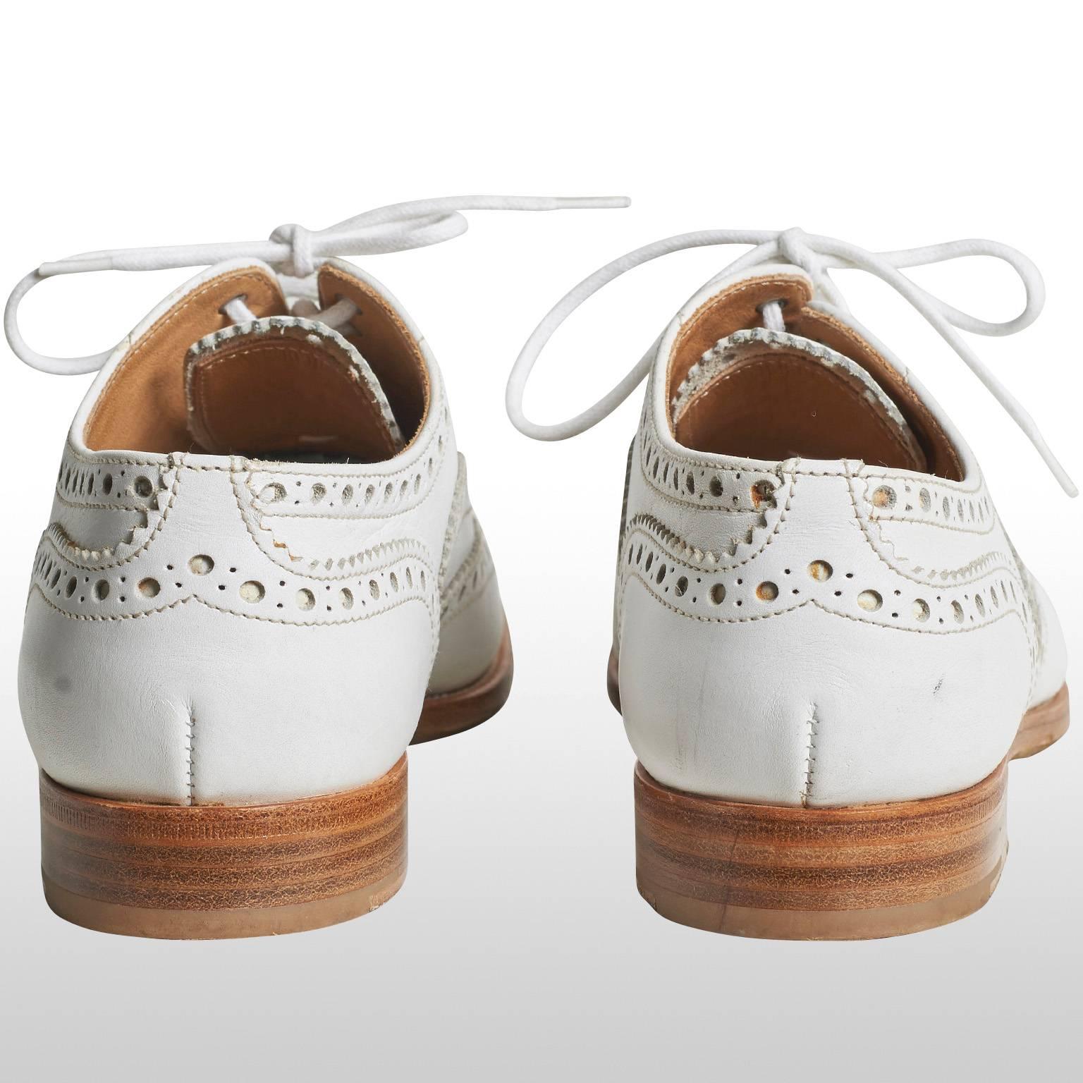 Church White Brogue Shoes In Excellent Condition In London, GB