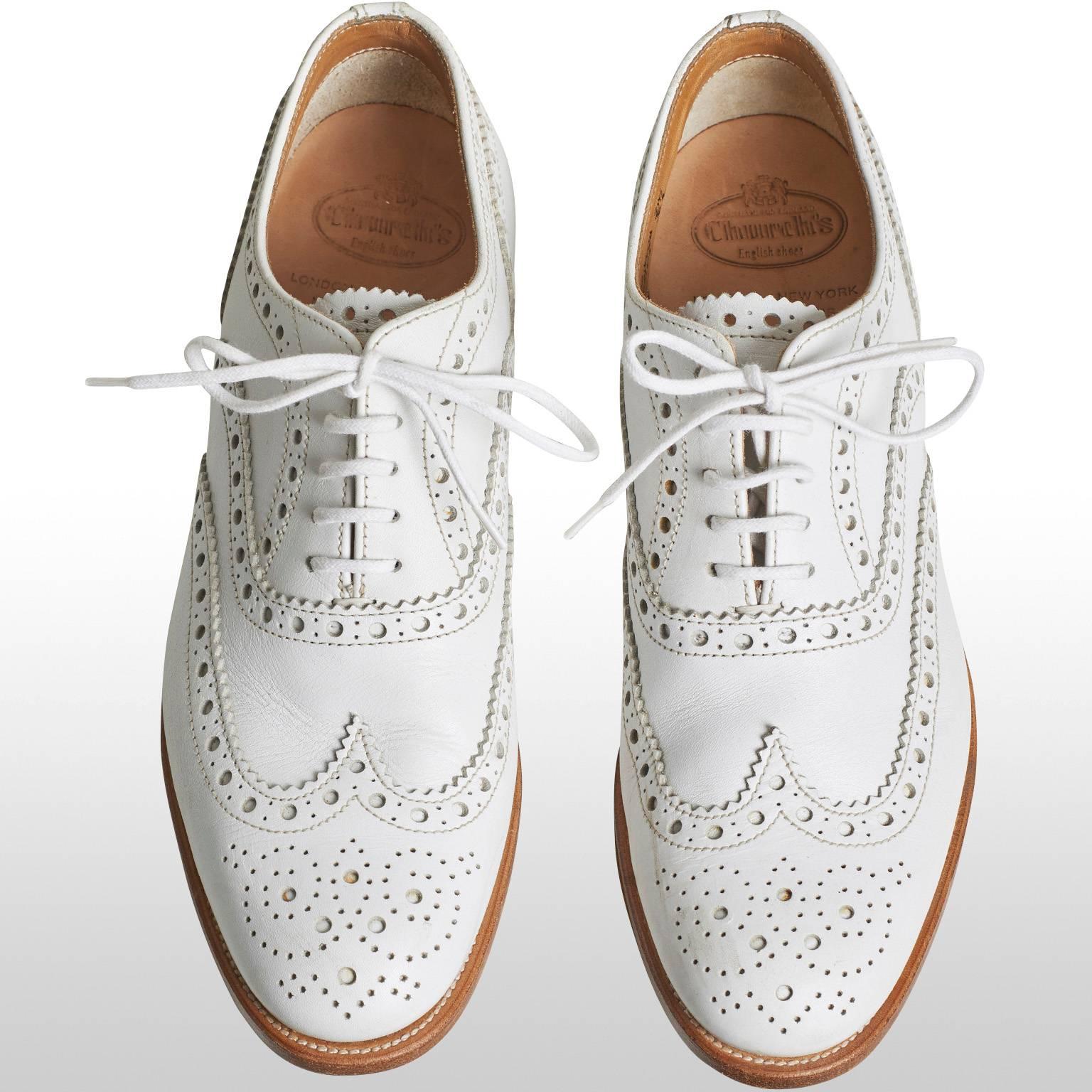Women's Church White Brogue Shoes