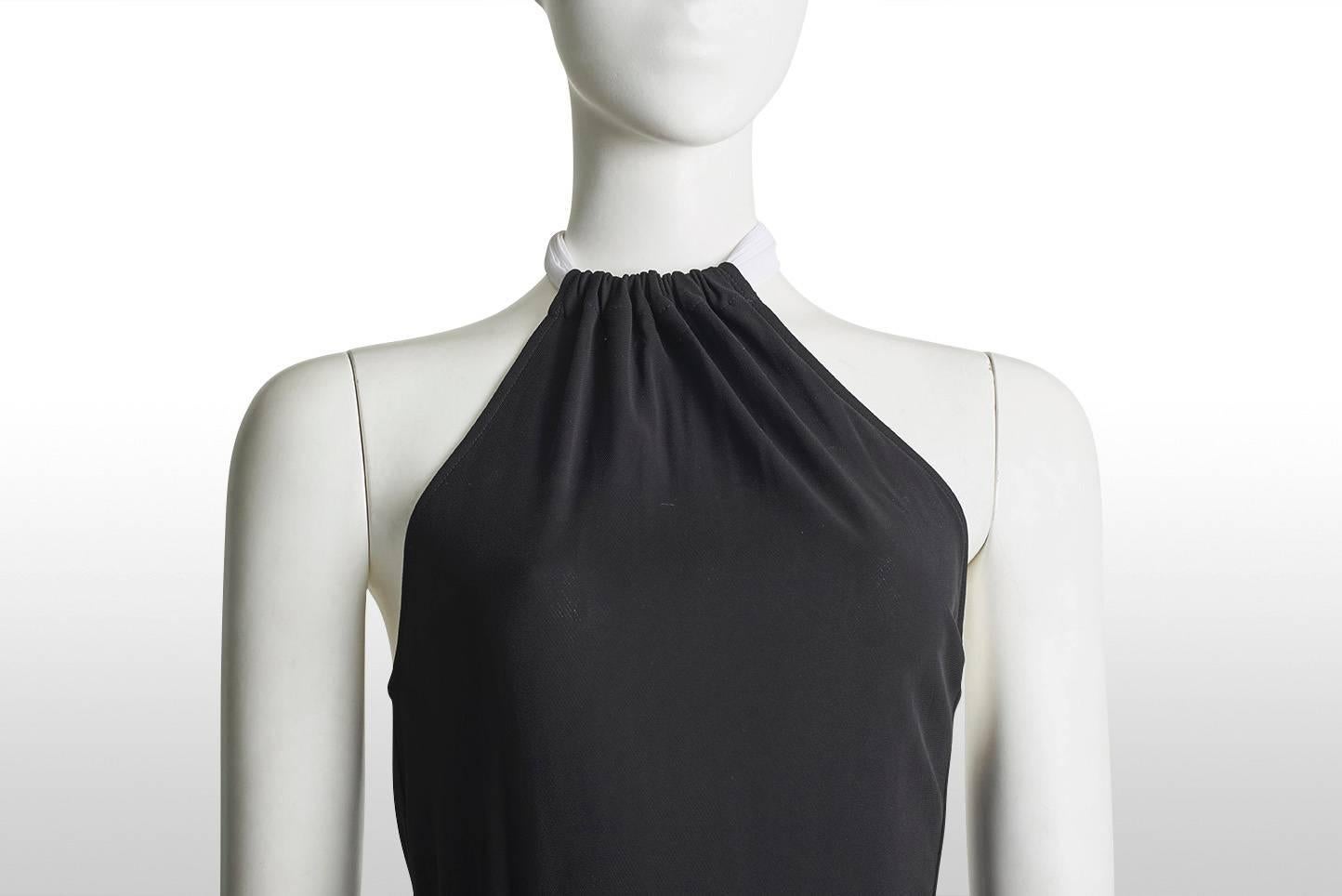  Diane Von Furstenberg Black and White Halter Neck Dress  For Sale 2