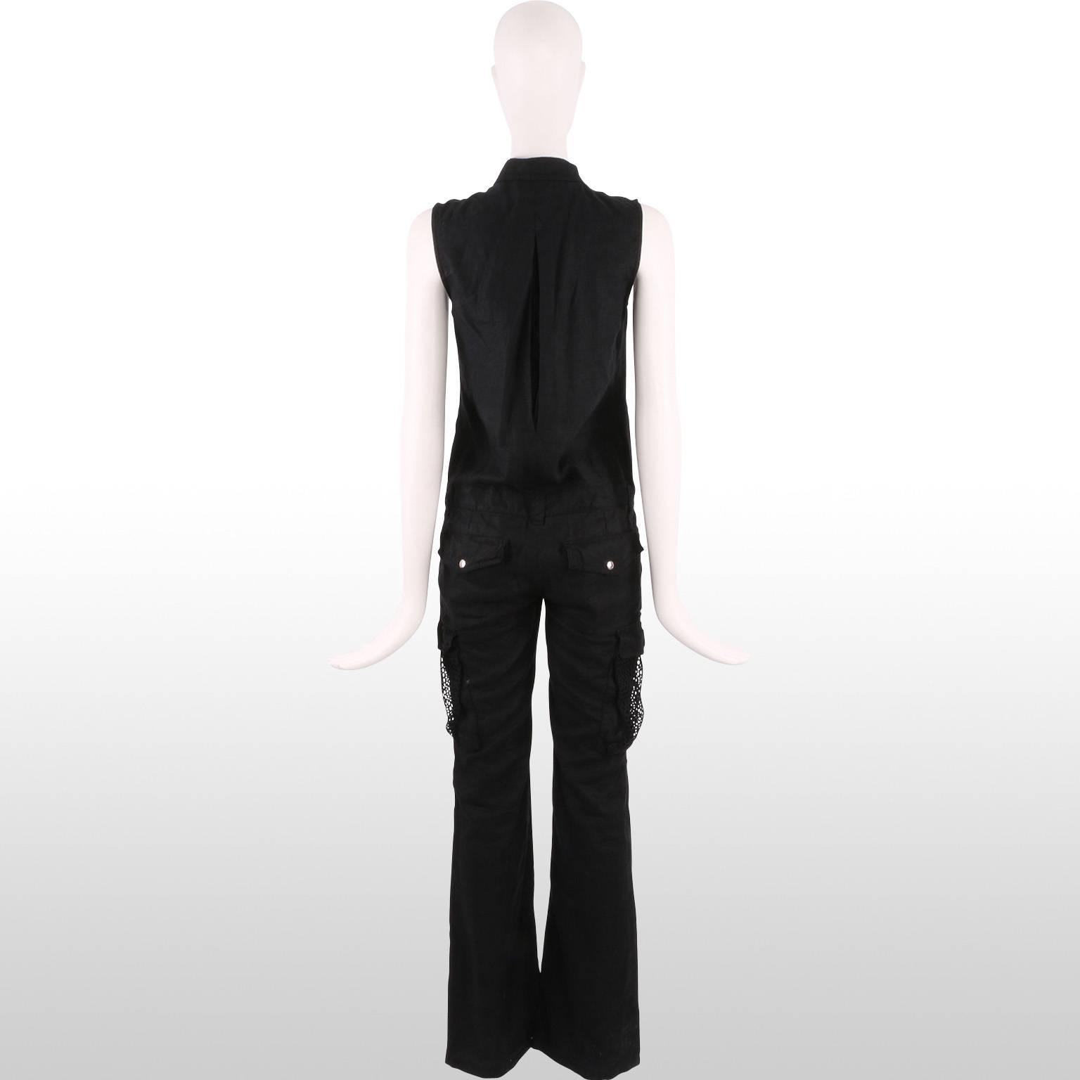 Women's Dolce and Gabbana Black Linen Jumpsuit For Sale