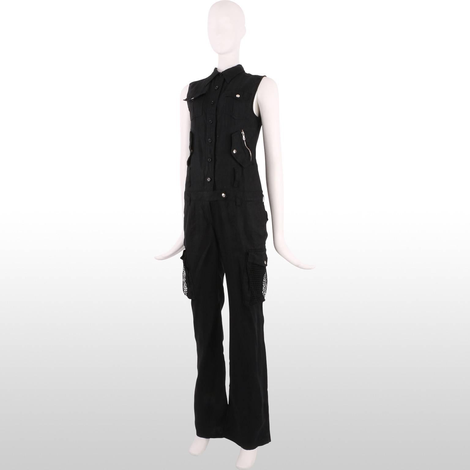 Dolce and Gabbana Black Linen Jumpsuit For Sale 1