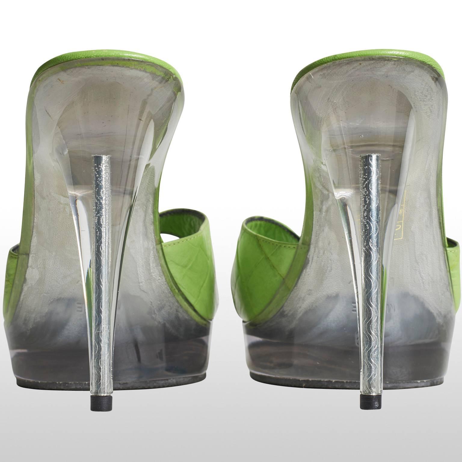 lime green platform heels