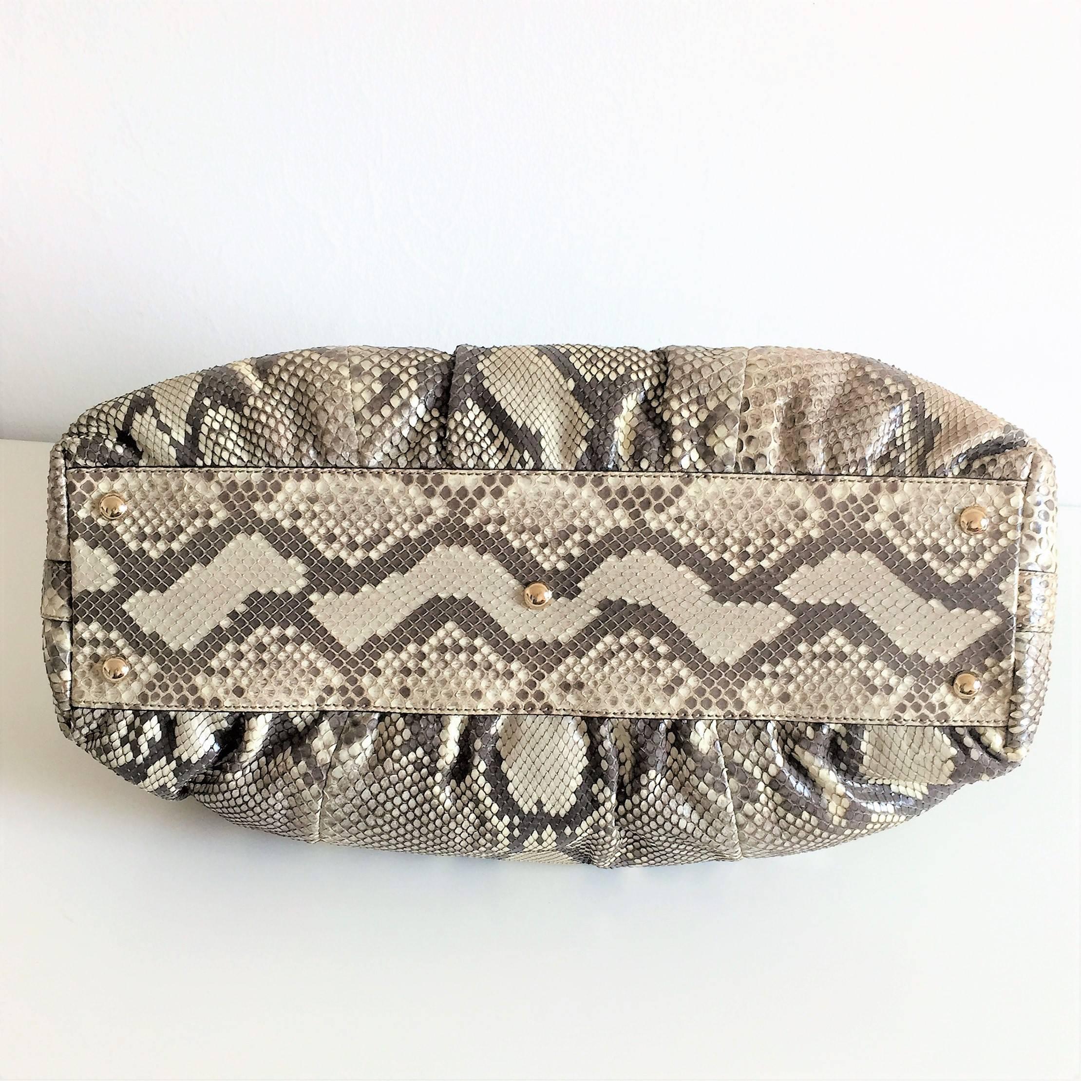 Gucci Bamboo Python Hand Bag / Crossbody Bag For Sale 2