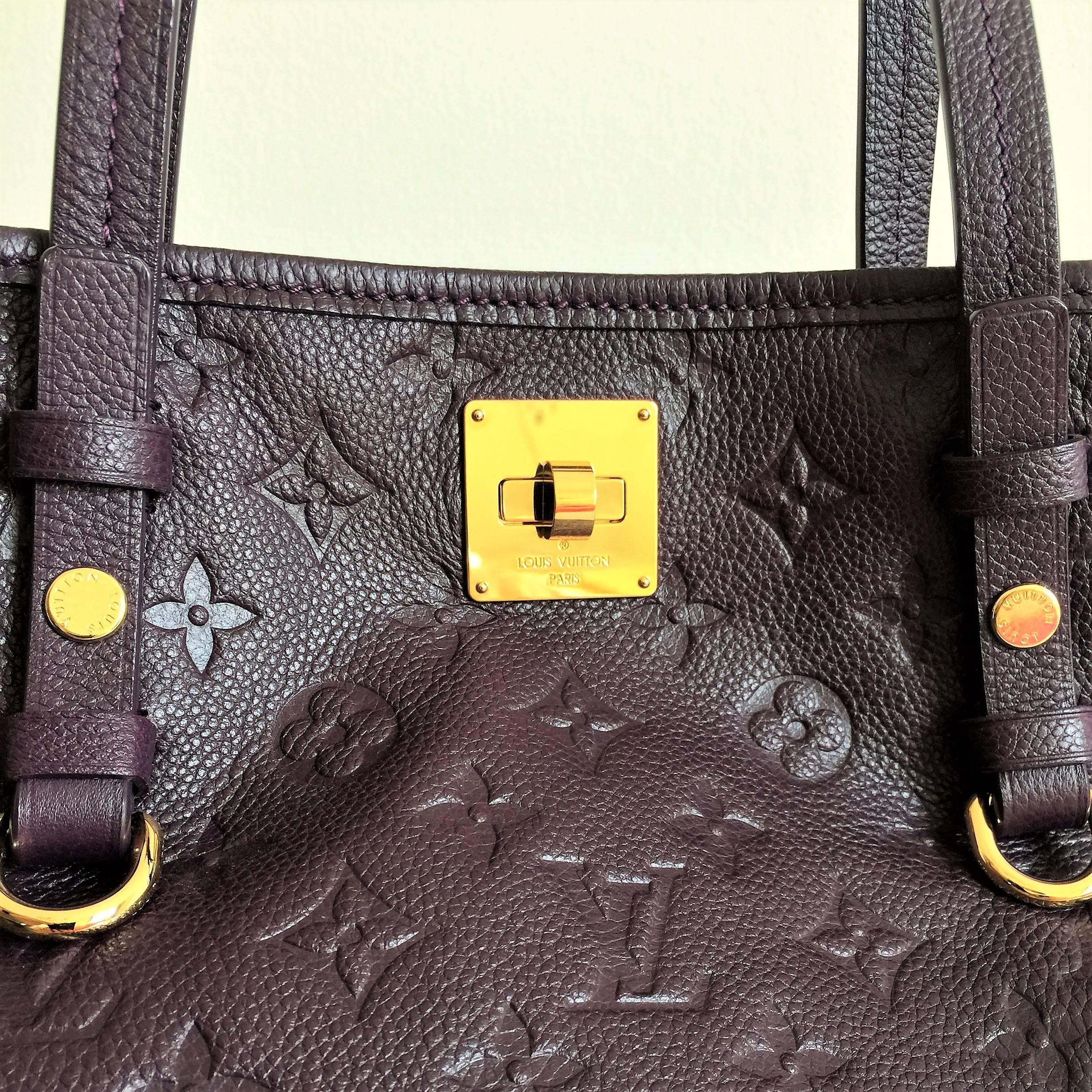 Louis Vuitton Purple Shuolder Bag Citadines PM in LV monogram Empreinte Leather For Sale 2