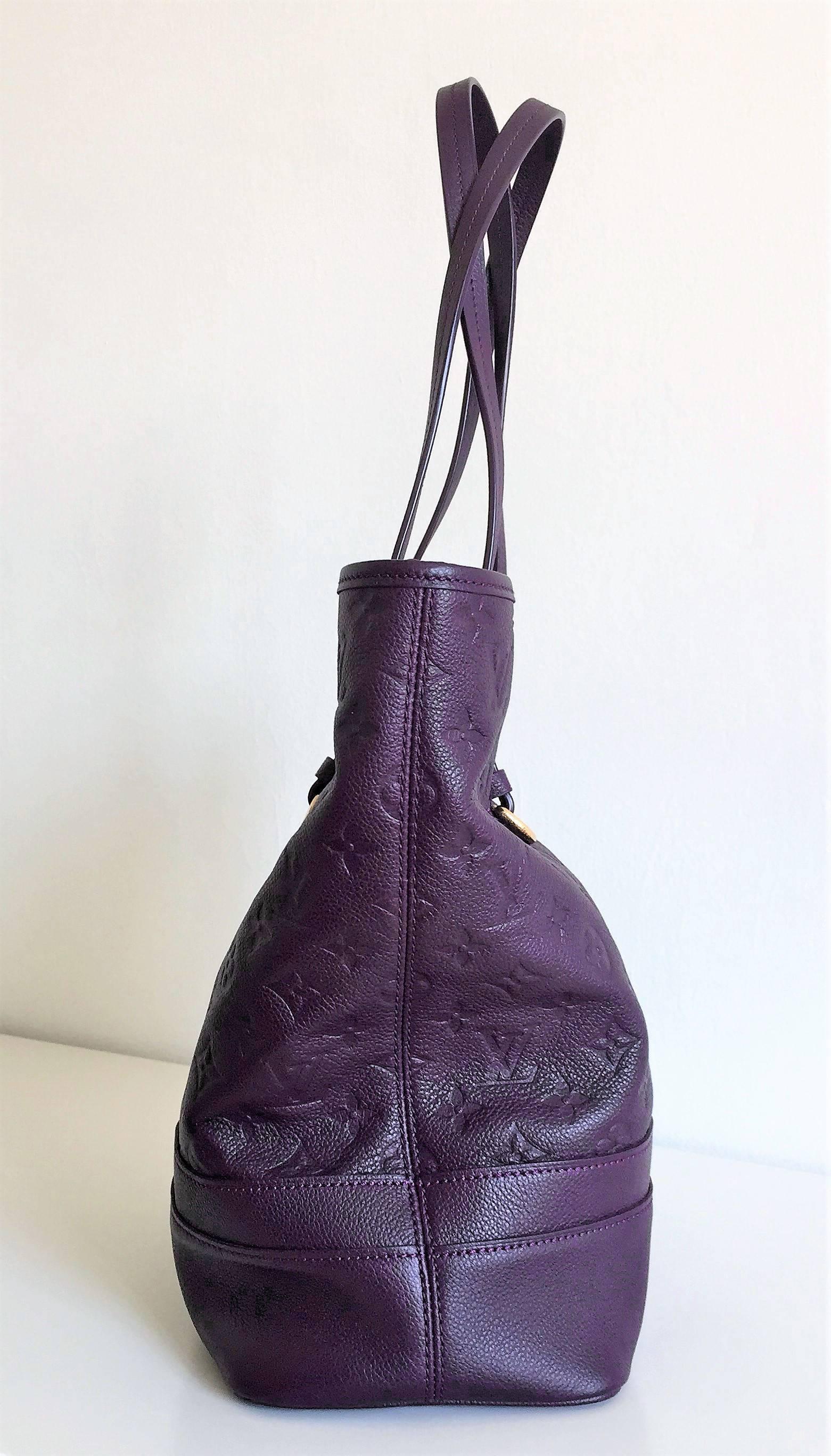 Louis Vuitton Purple Shuolder Bag Citadines PM in LV monogram Empreinte Leather In Excellent Condition For Sale In Milan, IT