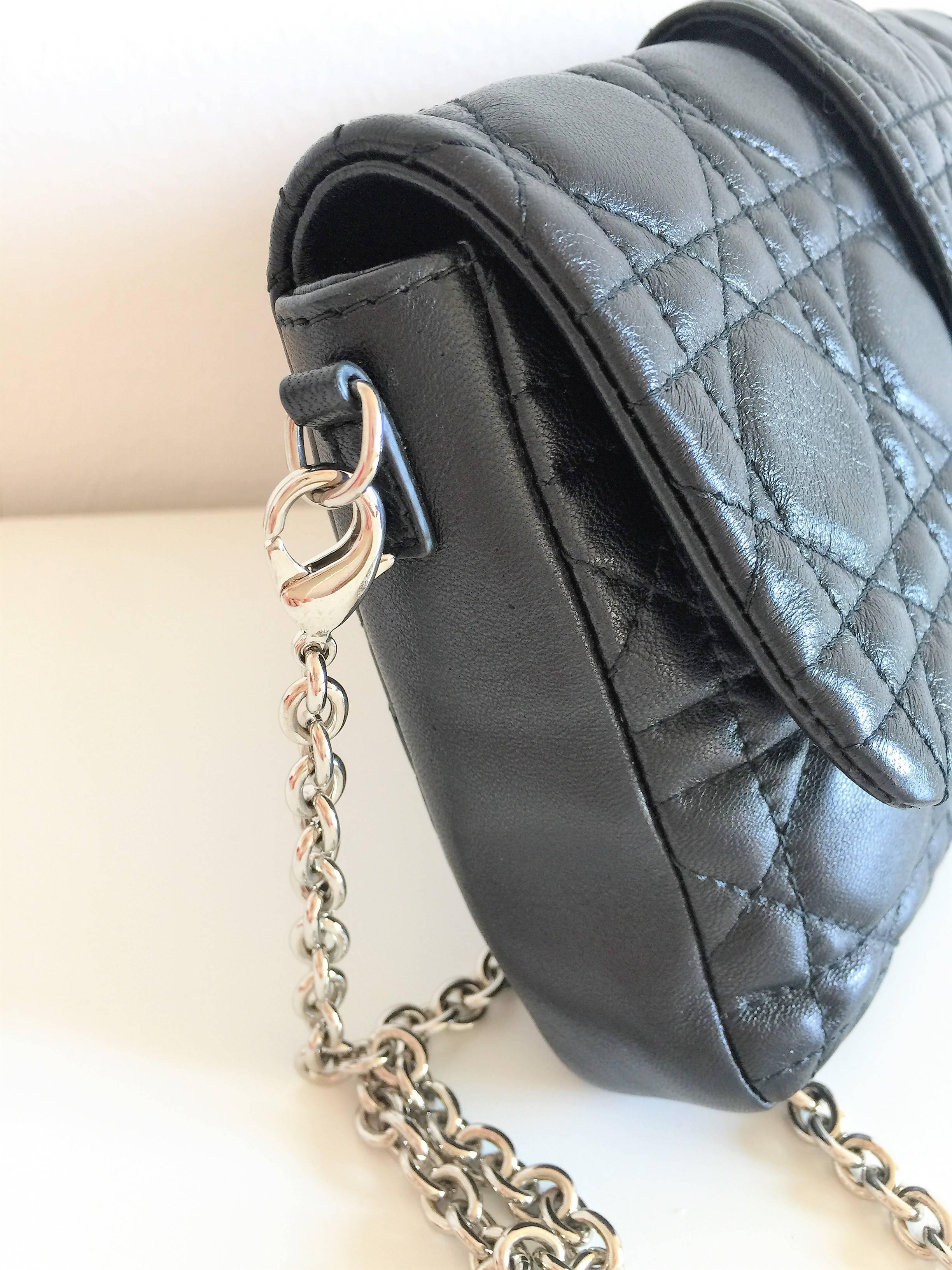 Miss Dior Lock Promenade Black Leather Pochette Wallet on Chain For Sale 5